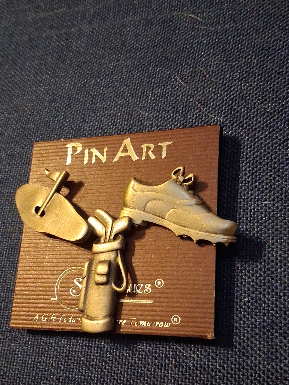 Pewter Golf Bag & Cleat Lapel Pin by PinArt